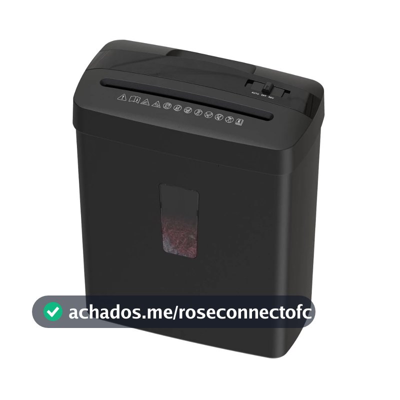 Triturador Fragmentador de papel Eletrico em Tiras 6 folhas 10 litros