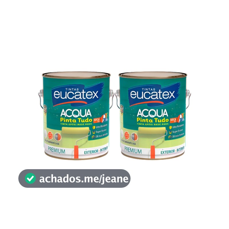 Kit 2 Tintas P/ Azulejos Epóxi Base Água Eucatex 3,6l Branco