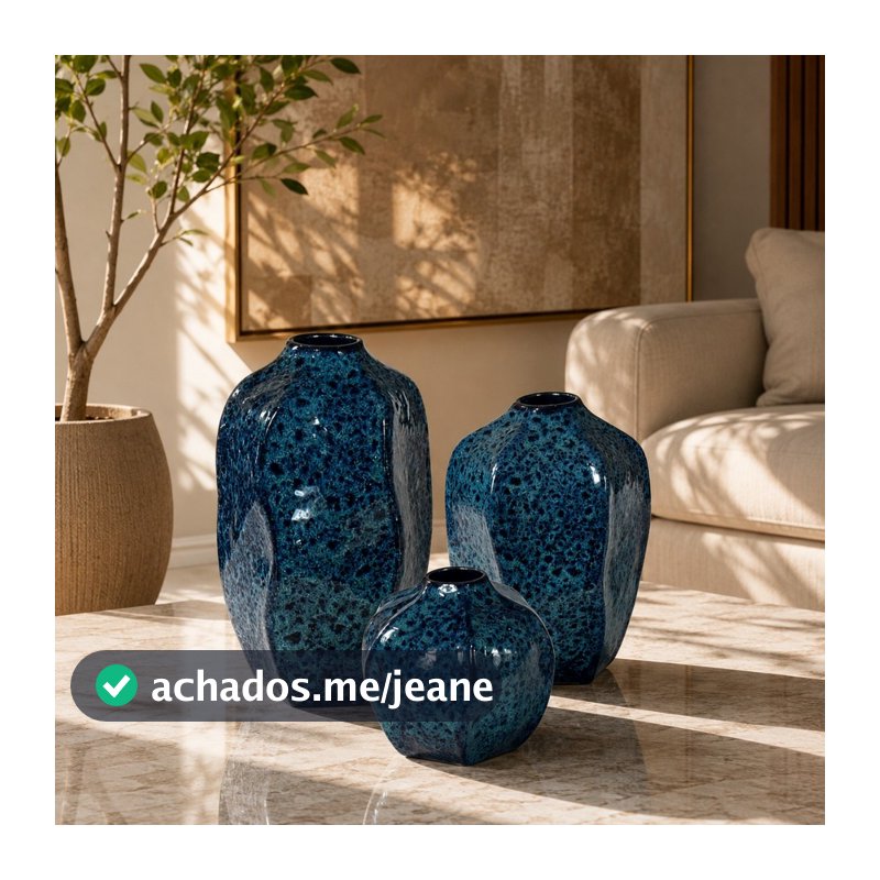 Kit 3 Vasos Orgânicos Cerâmica Para Decoração De Ambientes Modernos