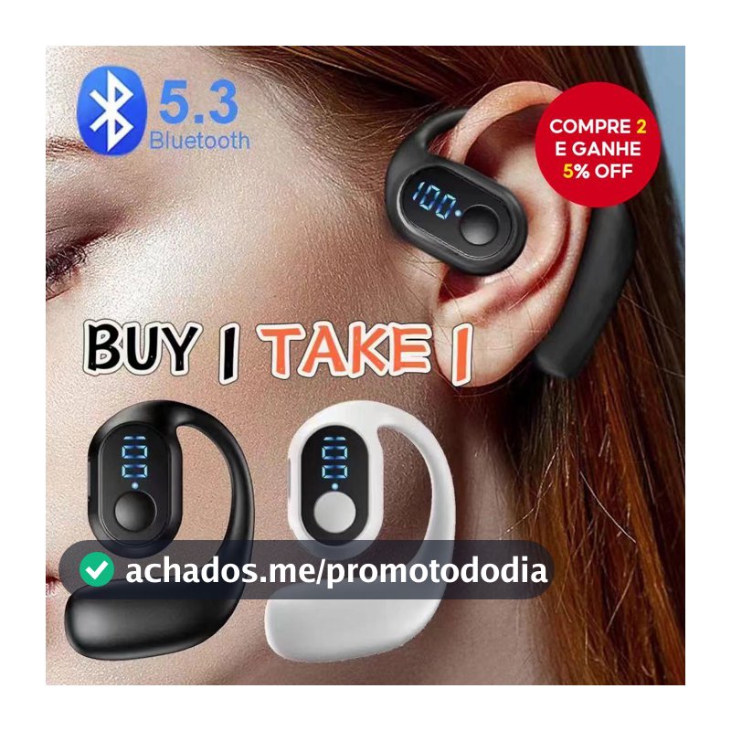 Compre 1 E Ganhe 1 Fone De Ouvido Sem Fio Bluetooth Único À Prova D'água Fones Bateria Longa Escritório Negócios Com Mic