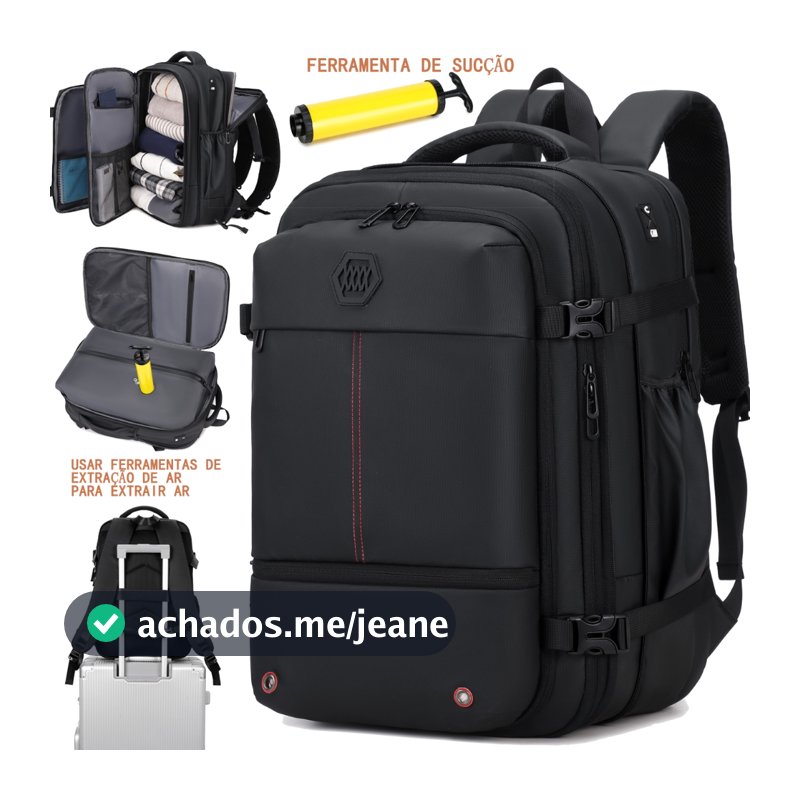 Vacuum compression vacuum vacuum bag, laptop bag, large expandable travel backpack, business and leisure waterproof