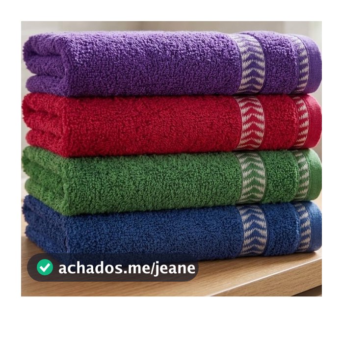 Kit 4 Toalha de Rosto Bordada Felpuda Grande 45x70cm Algodão