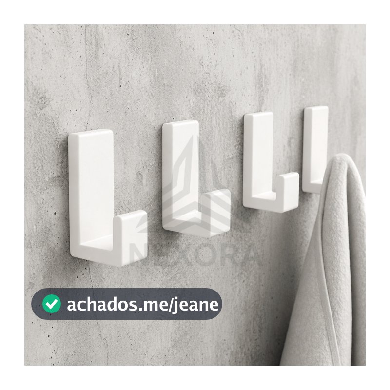Kit Ganchos Parede Preto Branco Porta Toalhas Adesivos Fita 3M Sem Furo Cozinha Banheiro Cabideiro