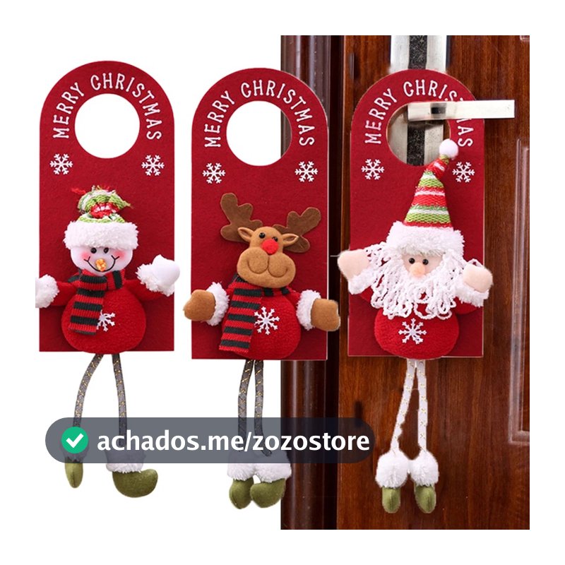 Pingentes para pendurar em porta de desenhos animados de Natal Cabide de porta de Papai Noel para decoração de presente de ano novo em casa
