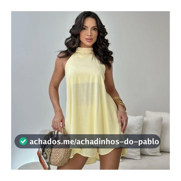 Conjunto Feminino Crepe Duna Premium Frente Única Estilo Vestido 2 Peças Soltinho Com Decote nas Costa Tendência