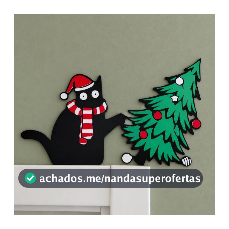 Enfeite Gato Preto | Frajola | Siamês | Rajado | Natal canto de porta | Batente janela decoração de parede cantoneira