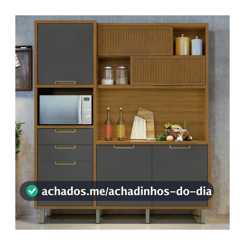 Cozinha em MDF Loft Imperatriz 6 Portas 2 Gavetas 11 Prateleiras Nesher
