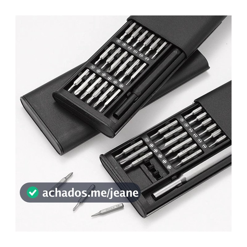 Kit Jogo Ferramenta Chave Magnética Precisão 24 Peças Pequenos Reparos Celular PC Notebook Óculos