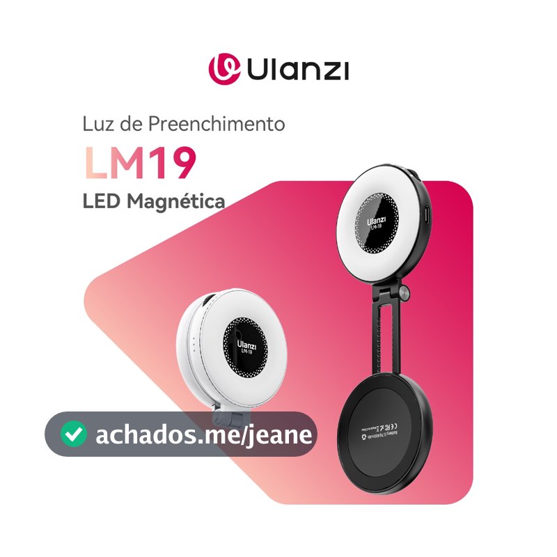 ULANZI LM19 Luz de Preenchimento LED Magnética Portátil, Compatível com MagSafe, para Selfie e Vlog