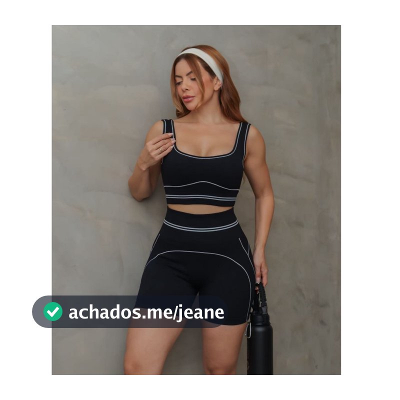 Conjunto Fitness Feminino Esportivo Top e Short Canelado Academia Treino 3RD SD1913