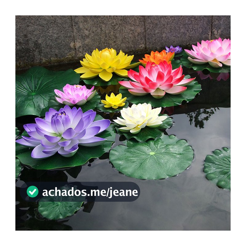 Flor de Lótus Artificial Plantas Lótus Artificial de 17cm para lótus decorativo de simulação de jardim de piscina