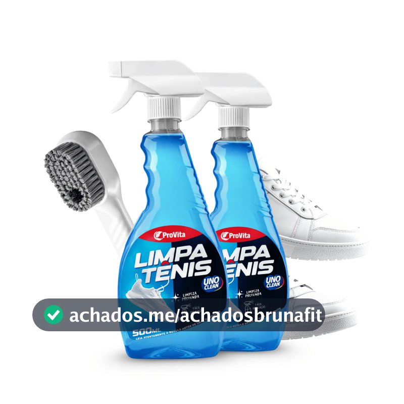 Kit 2 Limpa Tênis + Escova Spray Premium Espuma Provita 500ml Remove Sujeira Pesada Calçado Branco