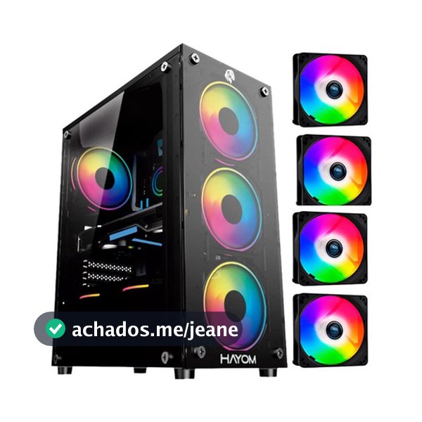 Gabinete Gamer 1749 Lateral E Frontal Em Vidro C/ 4 Fans Rgb