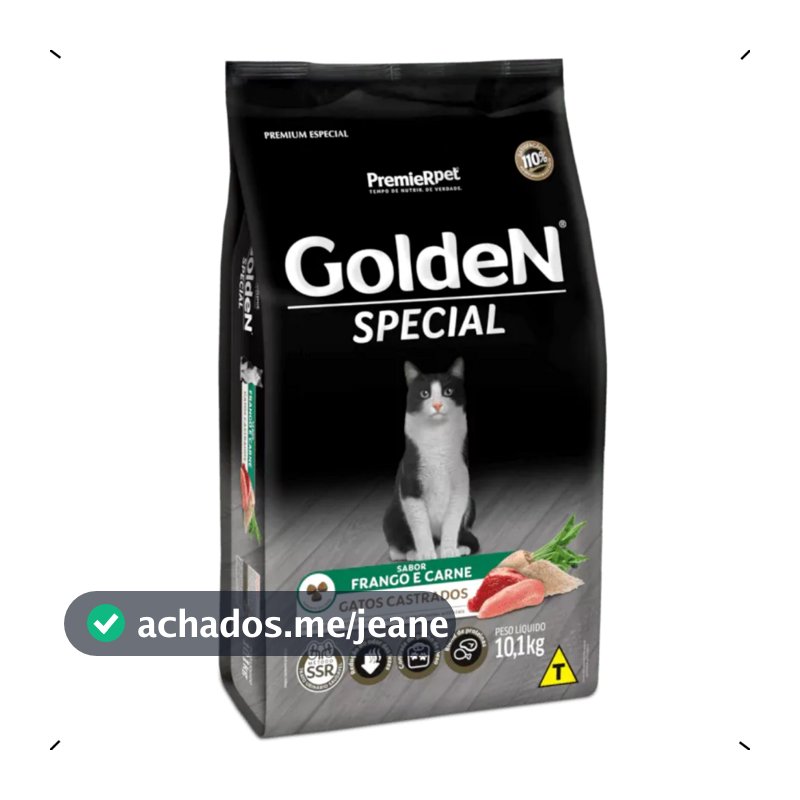 RAÇÃO GOLDEN SPECIAL GATO CASTRADO 10KG