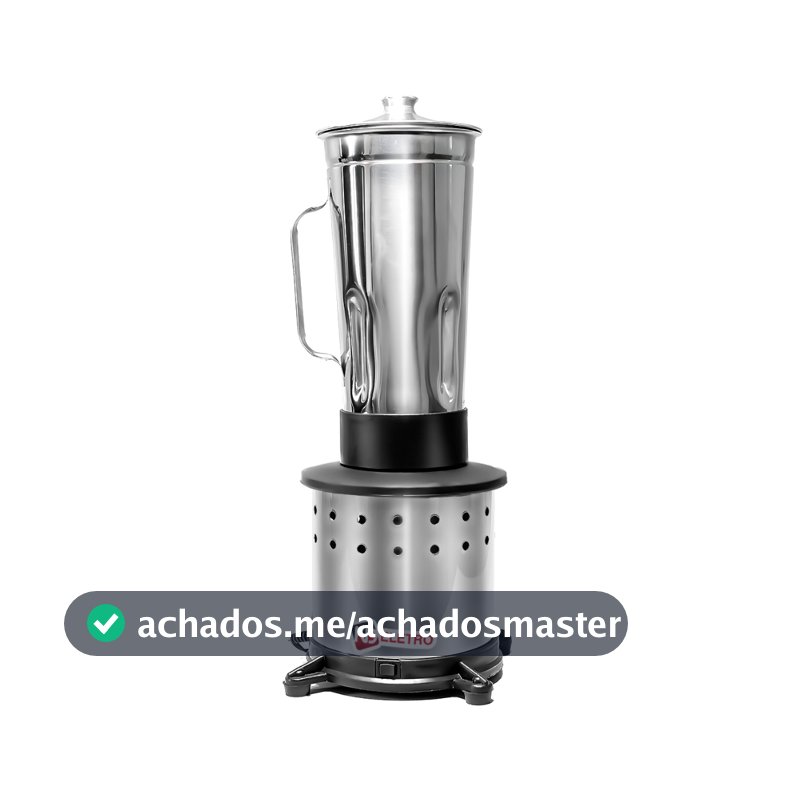 Liquidificador Industrial Alta Rotação 2 Litros  Preto e Prata com Jarra de Aço Inoxidável 110V-