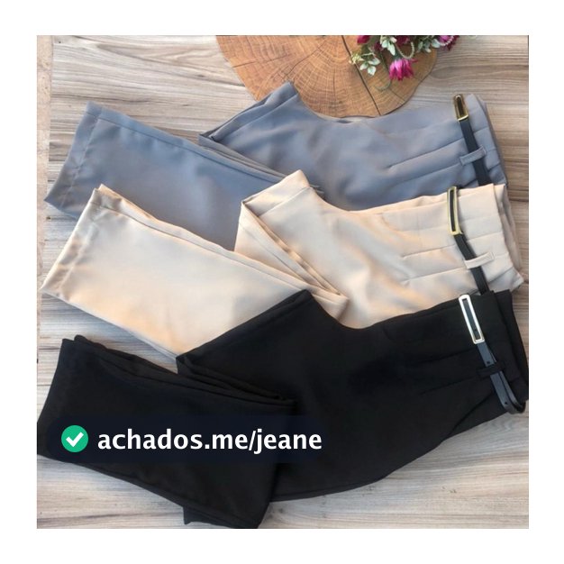 Calça alfaiataria feminina social com zíper lateral com cinto