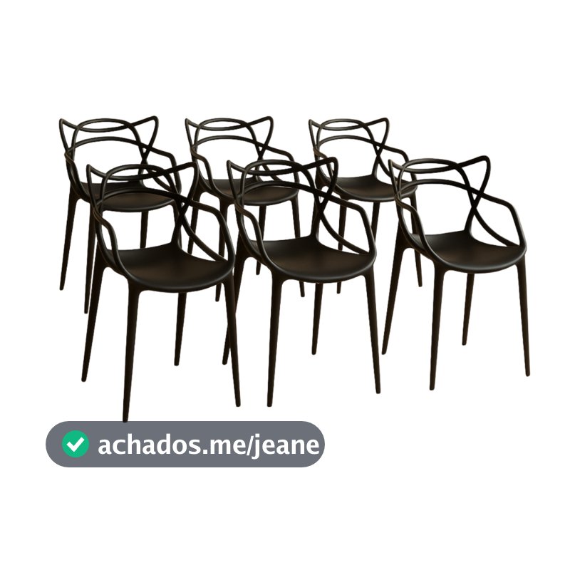 QUEIMA DE ESTOQUE - Kit com 6 Cadeiras Allegra em Polipropileno - Funcional para Área Gourmet