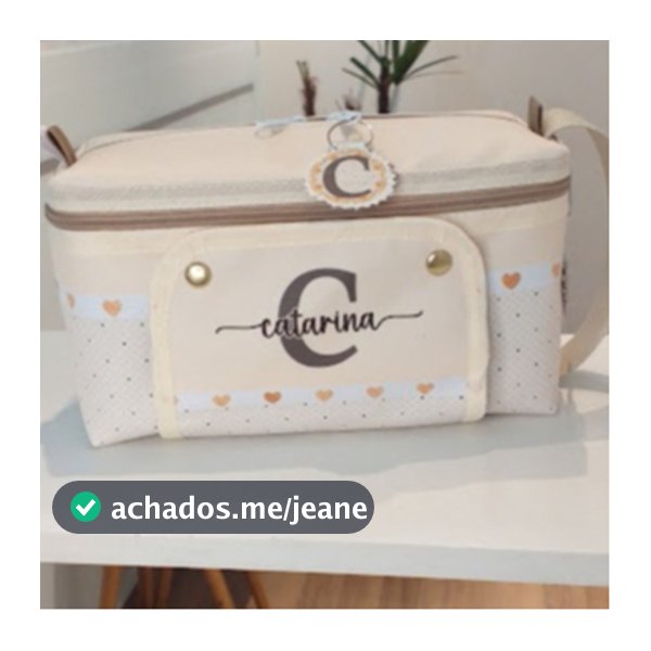 Nécessaire Porta Fraldas Maternidade - Higiene do Bebê - Cuidados com Bebê  - Personalizada - Bege