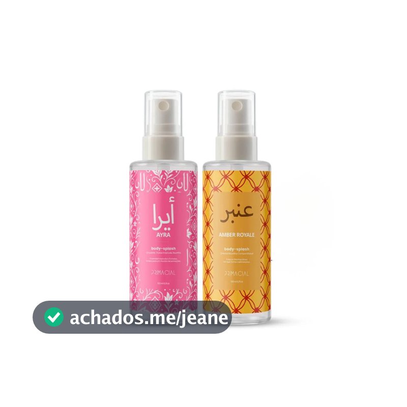Kit 2 Body Splash Árabe Ayra+ Amber Royale 100ml By Primacial - Perfume Oriental