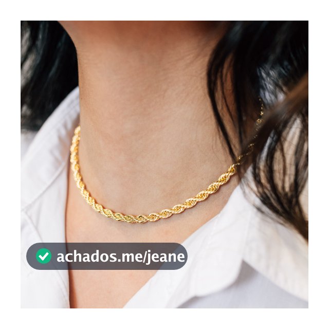 Colar Feminino de aço inoxidável Cordão Baiano cor prateada e dourada Jóias d moda 316L feminino 18k