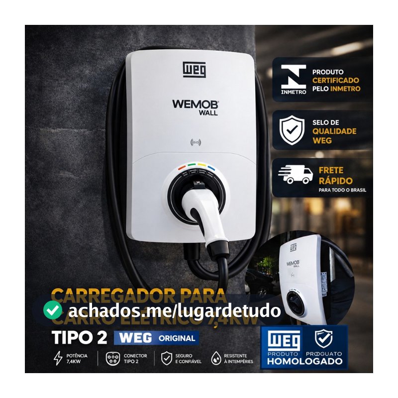 Carregador Carro Elétrico 7,4kW WEG Tipo 2 Wallbox Bivolt 220V