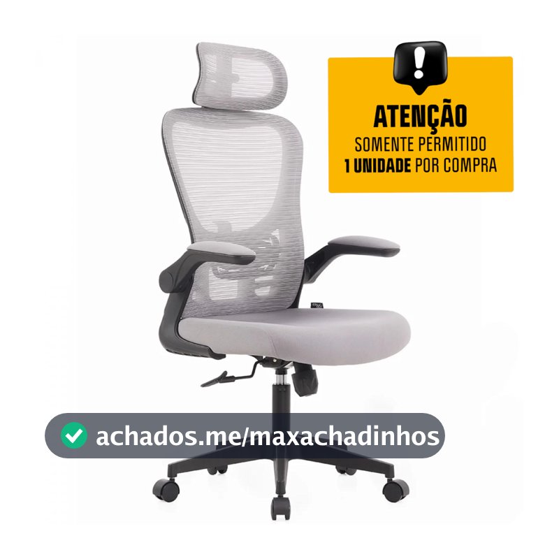 Cadeira De Escritório Dr. Office Handy V2, Mesh, Cinza e Preta, DR-CH-HV2R1DGF
