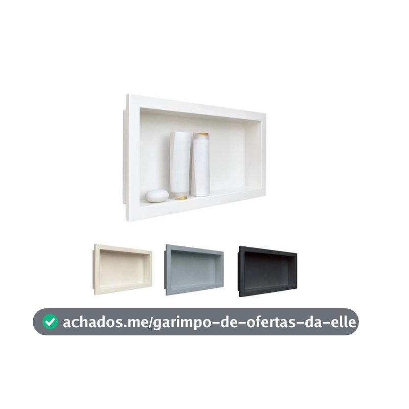 Nicho Organizador Para Banheiro E Cozinha Parede Porta Shampoo Embutir 33x63cm