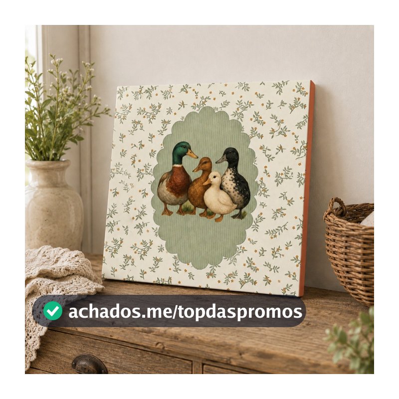 Azulejo Decorativo Patinhos Country - 15x15 Cm