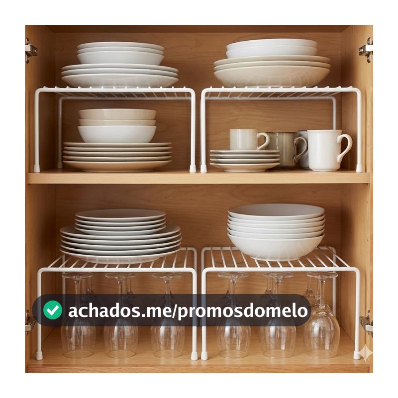 Kit Organizadores de Armario Aramado Cozinha Prateleira Pratos Copos Armário