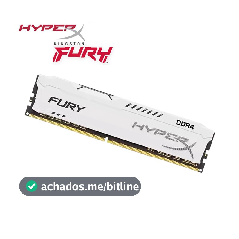 Kingston HyperX FURY DDR4 Branco 16GB 8GB 4GB 3200MHz 2666MHz 2400MHz 2133MHz PC4 1.2V Memória RAM Desktop 288 Pinos 1.2