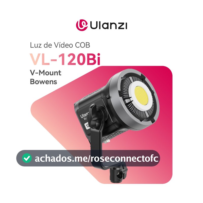 ULANZI VL-120Bi Luz de Vídeo COB 120W Bi-Color, V-Mount, Bowens, Controle por App, para Foto e Vídeo