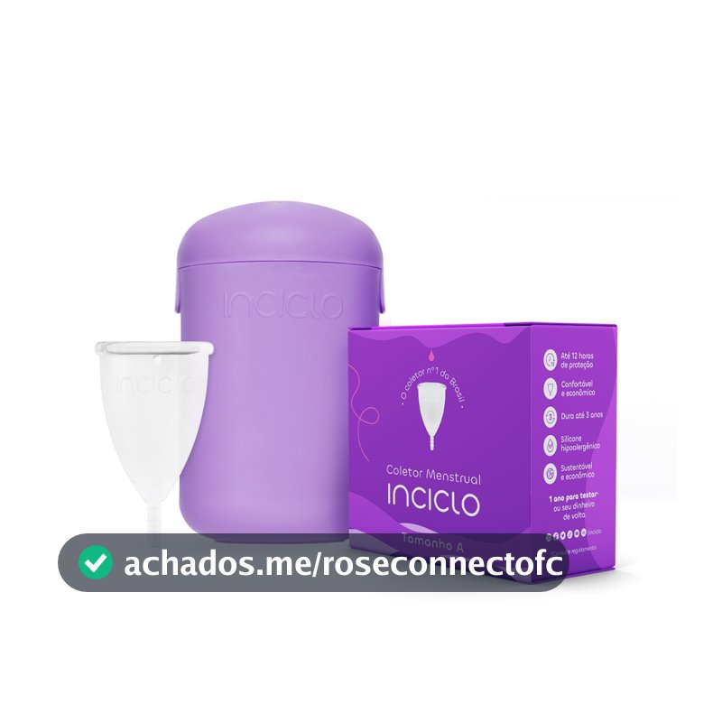 Coletor Menstrual Inciclo + Cápsula Esterilizadora Reutilizável Silicone Copinho