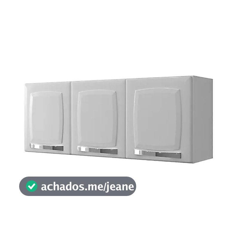 Armário Aéreo Planejado Itatiaia Branco Neve - 3 Portas para Cozinha Compacta