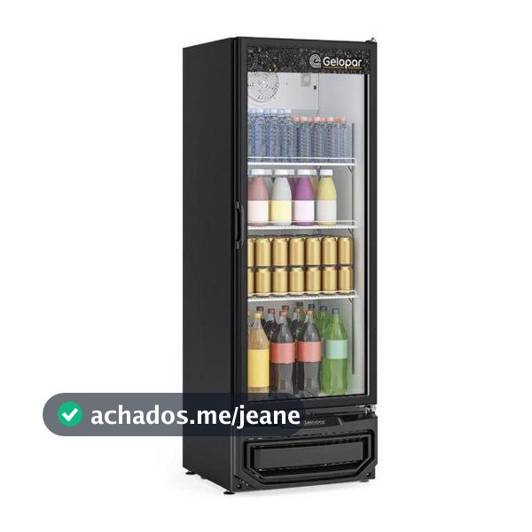 Refrigerador Vertical Conveniência Turmalina - 410 litros GPTU-40 EL/PR/220V 50-60Hz- Placa Fria - Gelopar