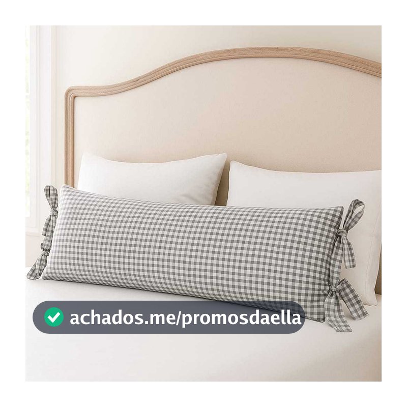 Capa para almofadão xadrez com laços nas laterais  Casal ou solteiro Baby.Ho