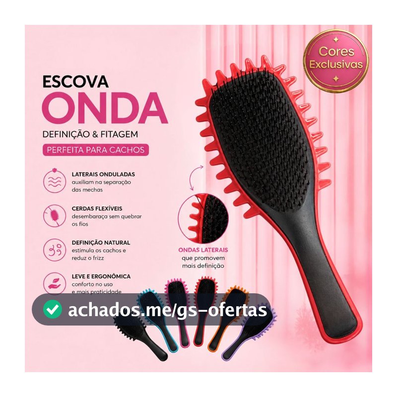 Escova Onda Finalizadora Beauty Flash Definição de Cachos e Finalização para Cabelo Cacheado Crespo