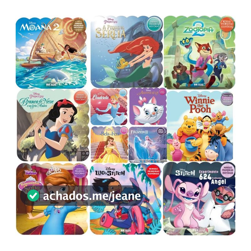 Coleção Minhas Histórias Disney Com 12 Livros Ilustrados