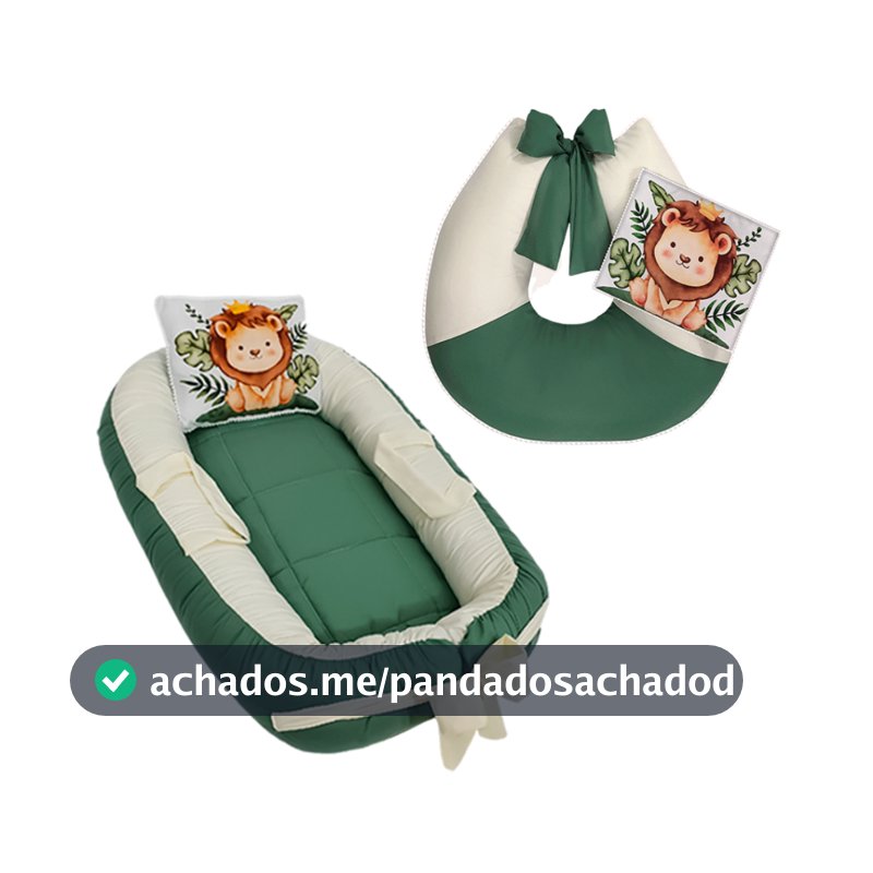 Kit Ninho Redutor Berço Bebê & Almofada Amamentar