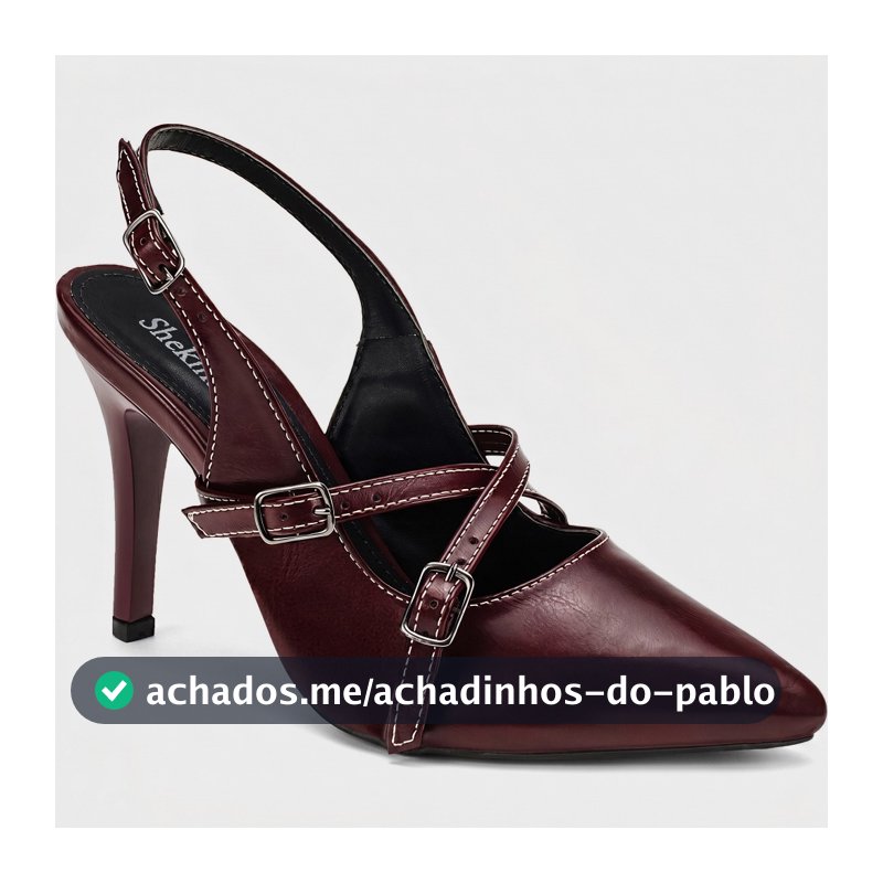 Scarpin Feminino Shekinah Salto Fino Slingback Confortável Fivela Lançamento