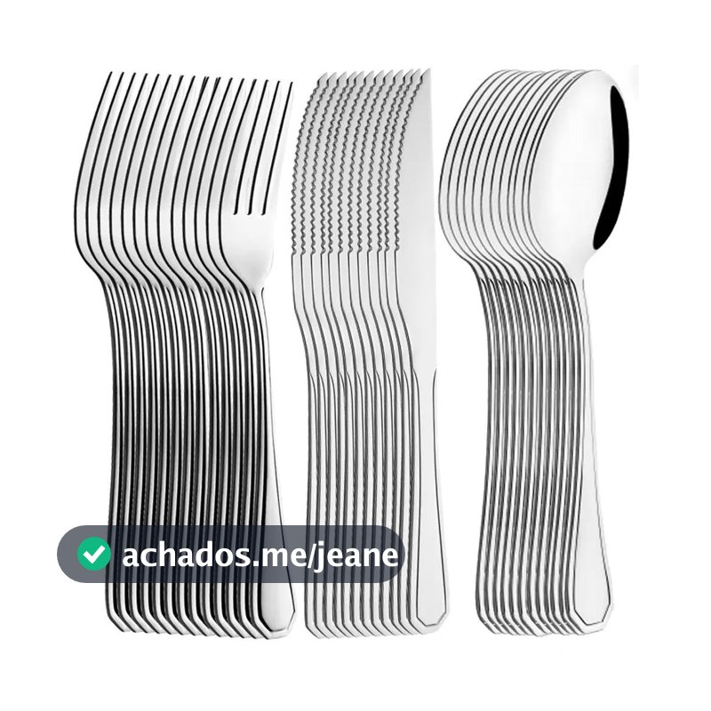 Jogo de Talhares Garfo Colher Faca Mesa 36 Peças Kit Buffet Restaurante Faqueiro Premium Aço Inox