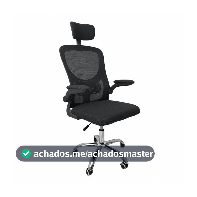 Cadeira Diretor Vegas Ergonômica Tela Mesh Respirável Apoio Lombar Apoio de Cabeça Ajustável Braços Retráteis
