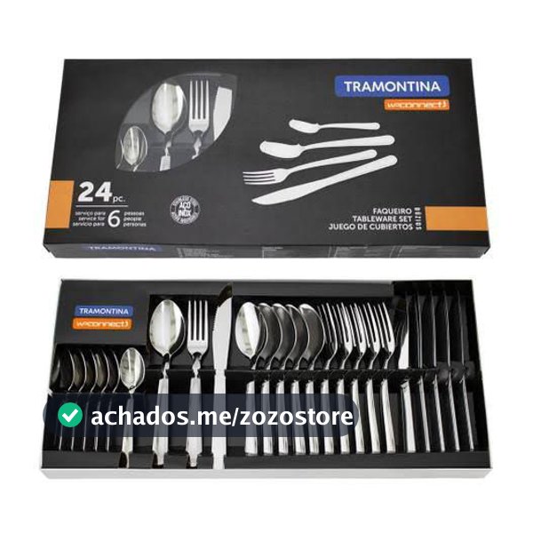 Faqueiro Jogo de Talheres Búzios 24 peças Faqueiro Tramontina Aço Inox Tramontina utensílios cozinha