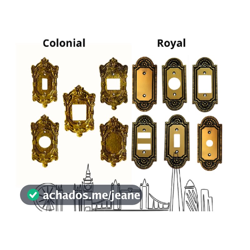 Espelho Colonial e Royal 4x2 para Interruptor Tomada Retro Antigo.