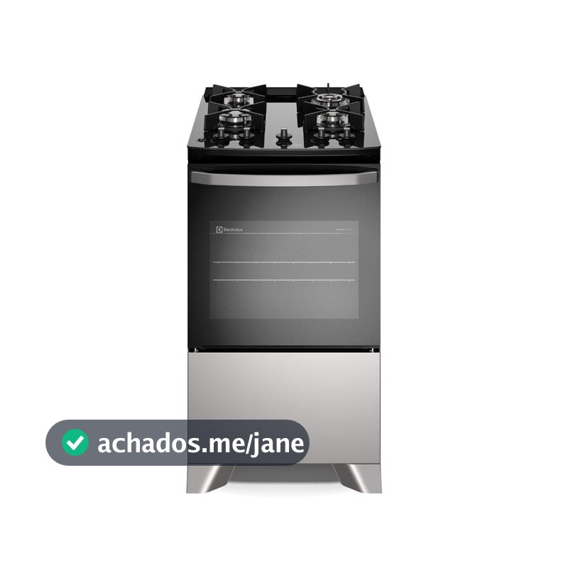 Fogão 4 bocas Electrolux Cinza Efficient Mesa Vidro, Tripla Chama e PerfectCook (FE4GG)