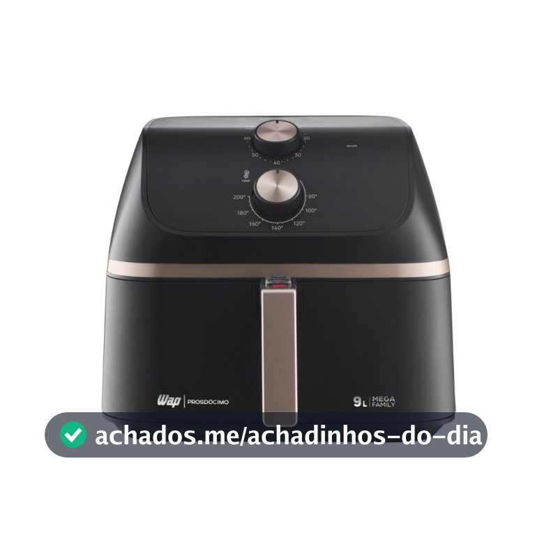 Wap Fritadeira Air Fryer Mega Family 9 Litros Com Cesto Amplo E Circulação De Ar 360° 127V