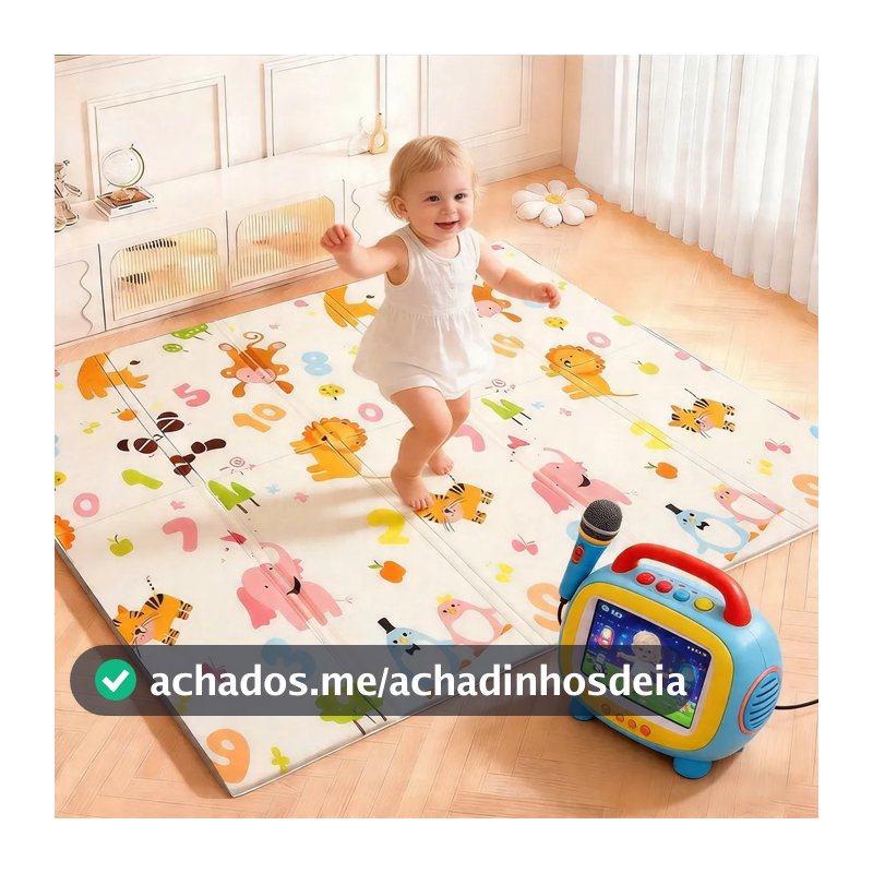 Tapete Tatame Dobrável Infantil 120x180cmx6mm Dupla Face Bebê tapete de atividades emborrachado