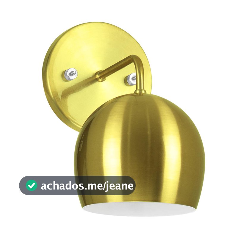 Arandela Aluminio Bola Dourado 23x25cm