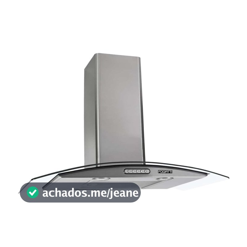 Coifa de Parede Vidro Curvo Slim Inox 75cm 4 a 5 Bocas Fogatti 220V