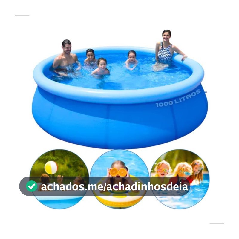 Piscina de plástico Borda Inflável 1000 Litros Pixlar