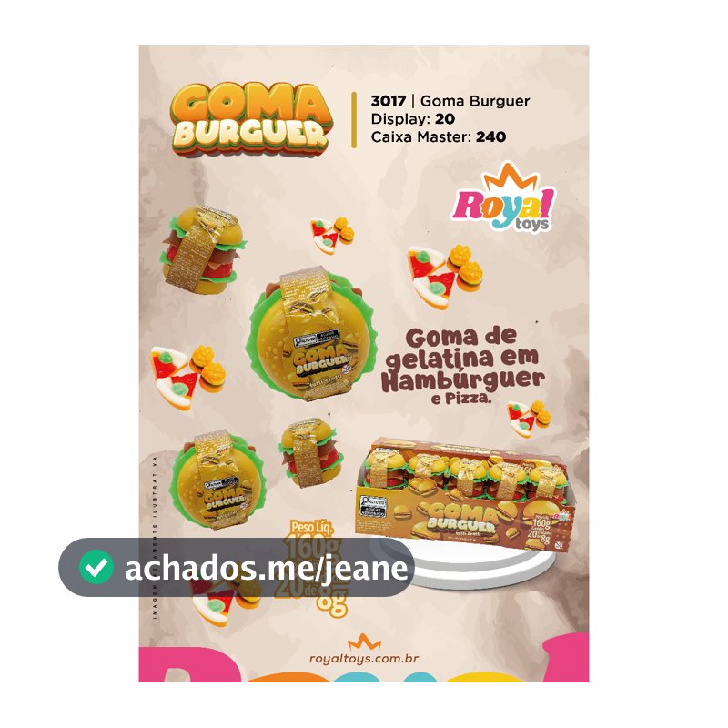 Doce com brinquedo Goma Burguer - A Delícia Divertida em Formato de Hambúrguer!